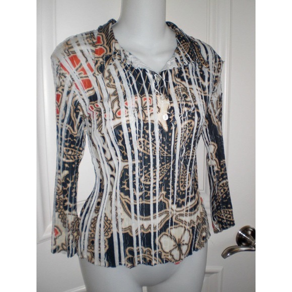 Kisca by Komarov Signature Pleats Top Blouse ~ sz‎ 3 M - Picture 1 of 4